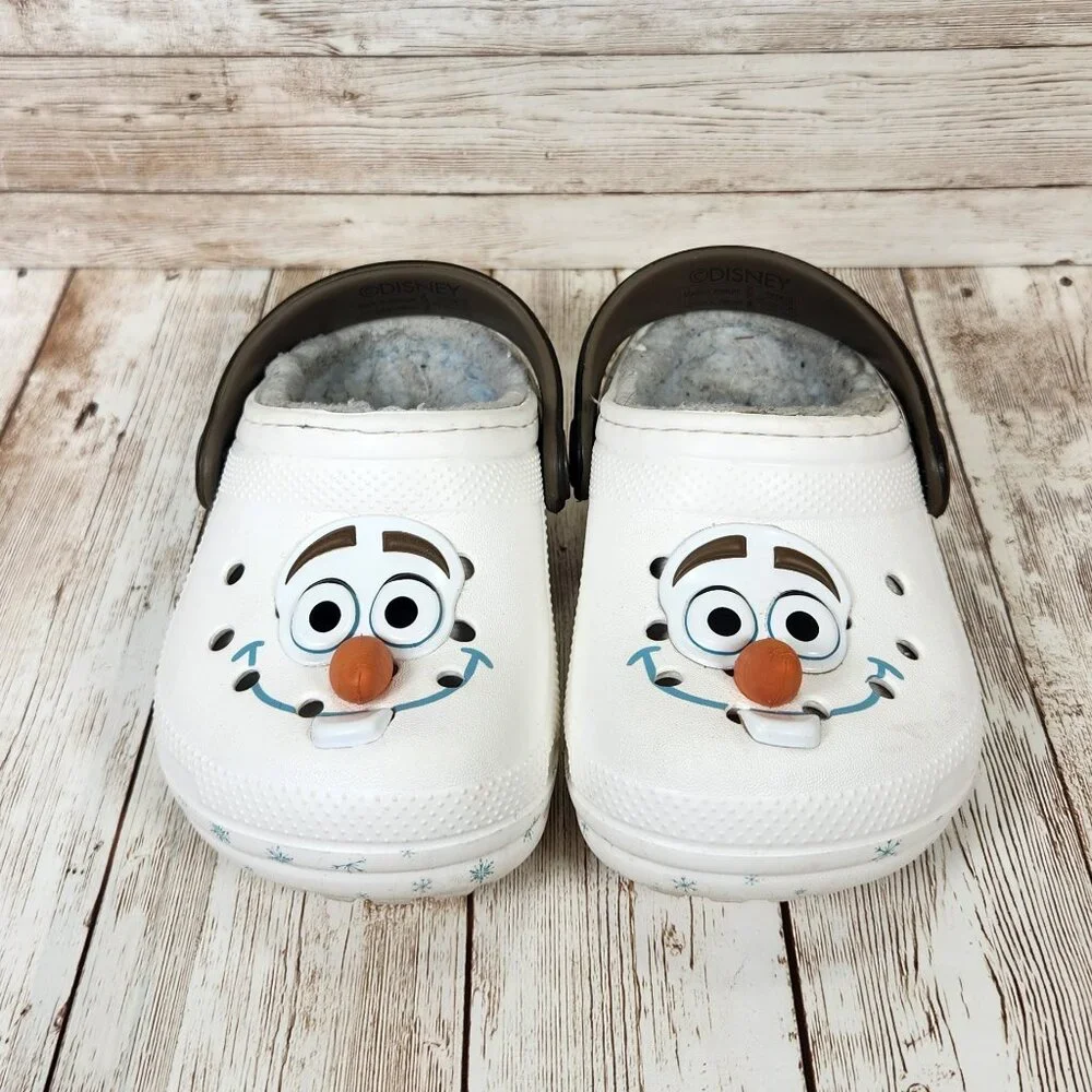 CROCS Kids' Disney Frozen Olaf Sherpa Lined Unisex Toddler C6 Classic Clog Shoe